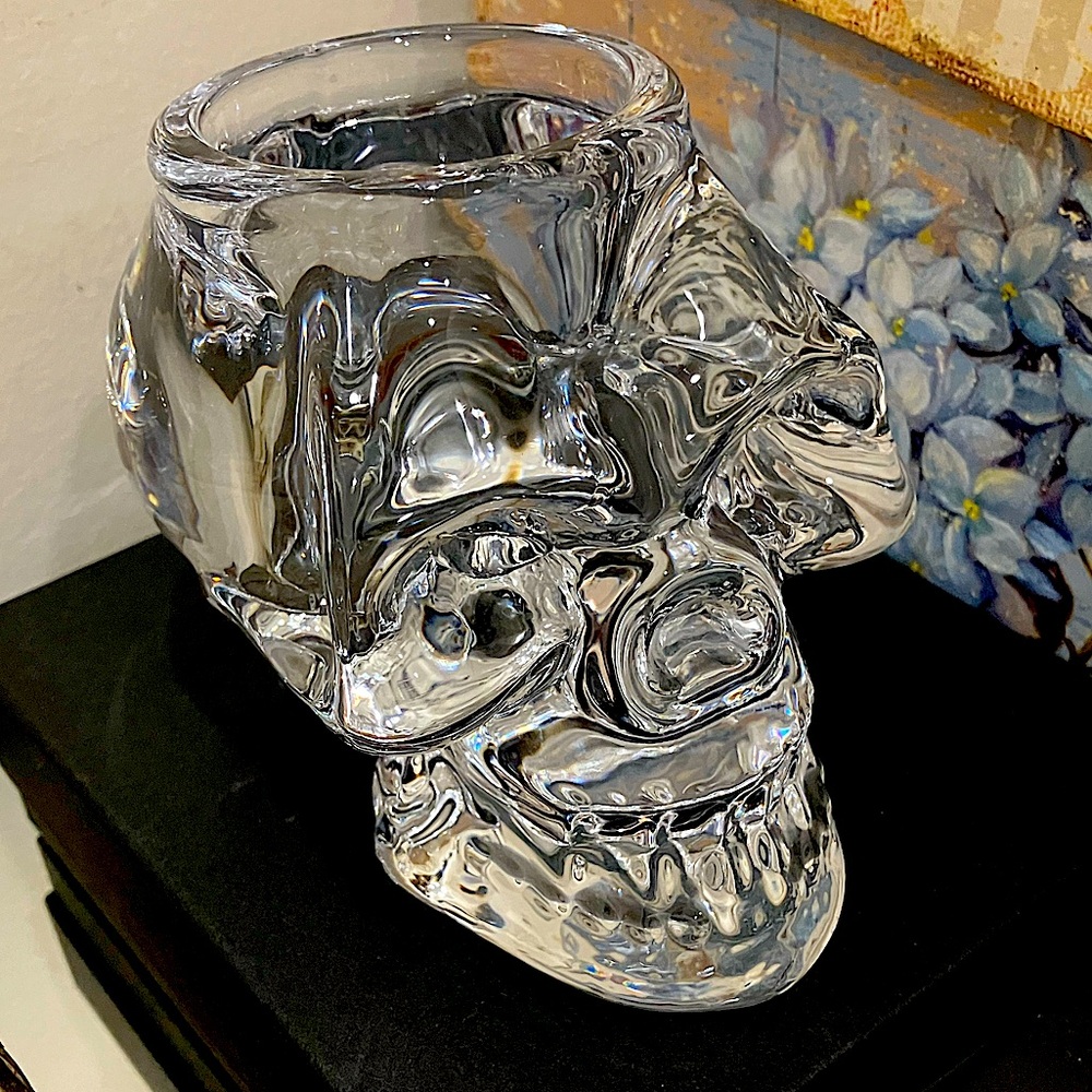 Crystal Skull Glass Art Piece or votive - NWT, one size